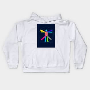 Vitruvian man, illustration, (C053/4064) Kids Hoodie